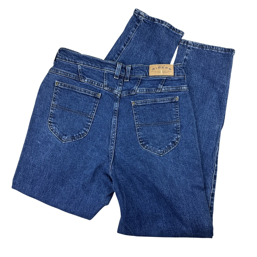 Vintage Riders Jeans Women 12 Medium Wash High Rise Straight Leg Western 90s USA
